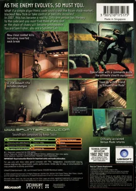 Tom Clancys Splinter Cell Chaos Theory (USA) box cover back